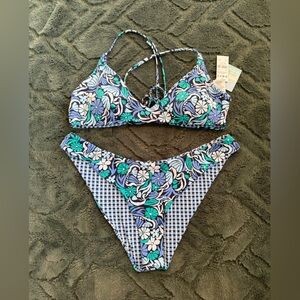 NWT Roxy Reversible bikini set